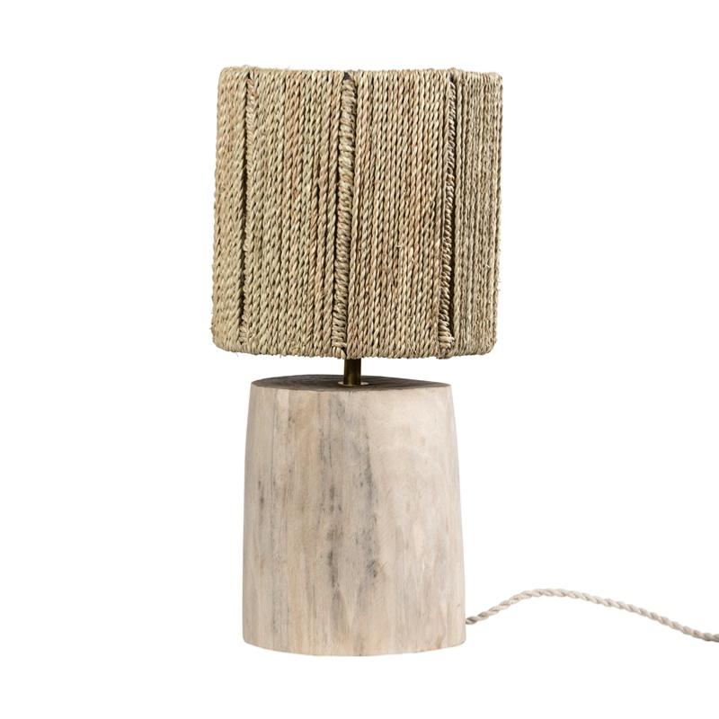 Lampe Bohème en Noyer avec Abat-jour Naturel