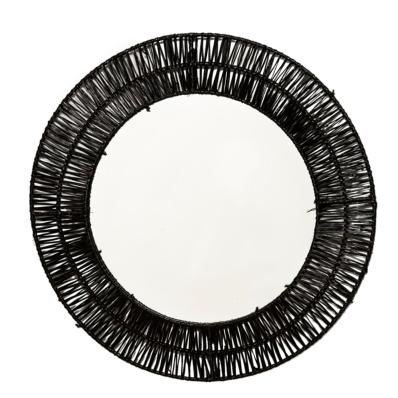 Miroir Tress en Raphia Noir - 53cm